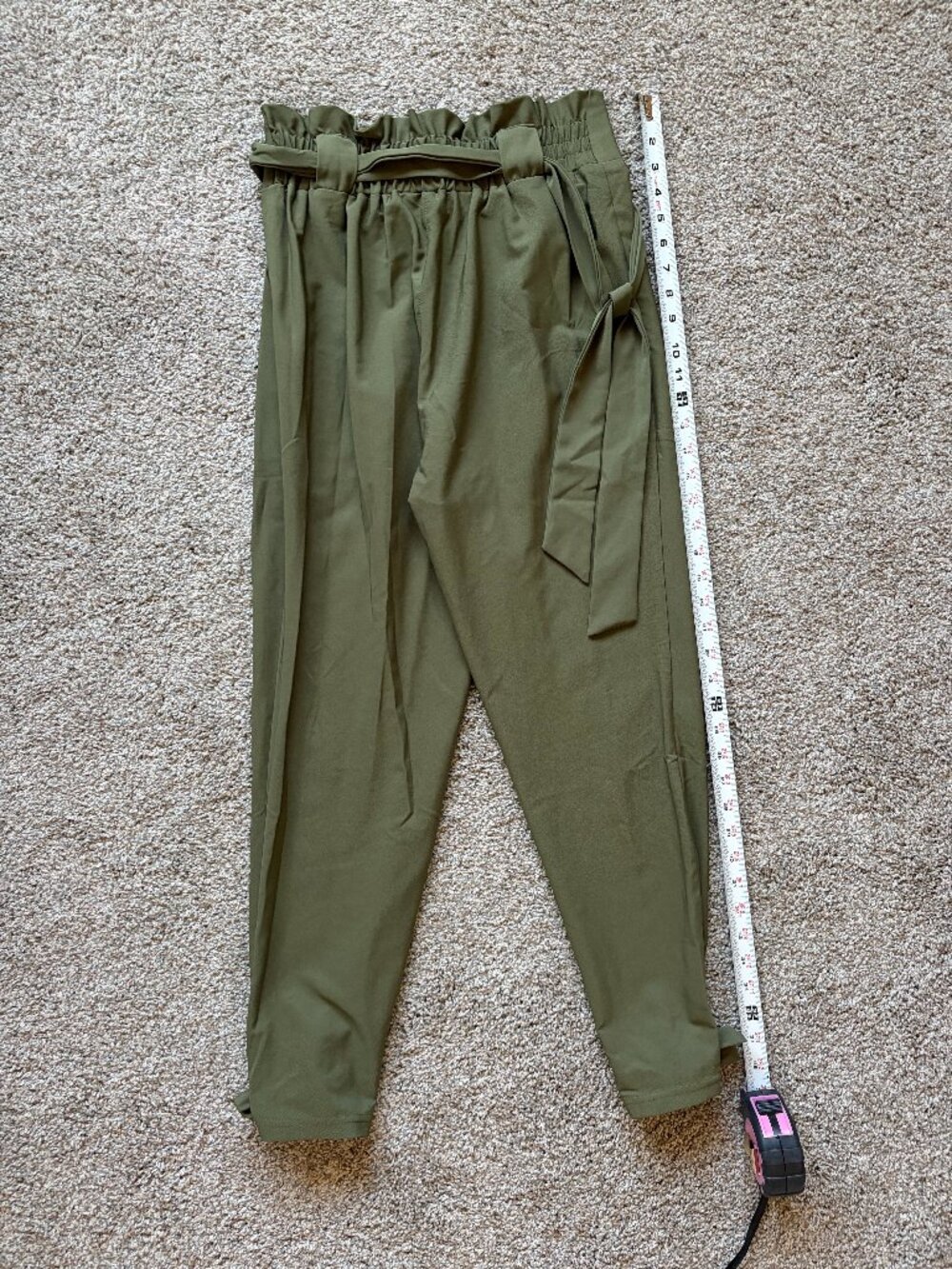 GRACE KARIN Women Paper Bag Pant Elastic High Waist Casual Office Pencil Pant